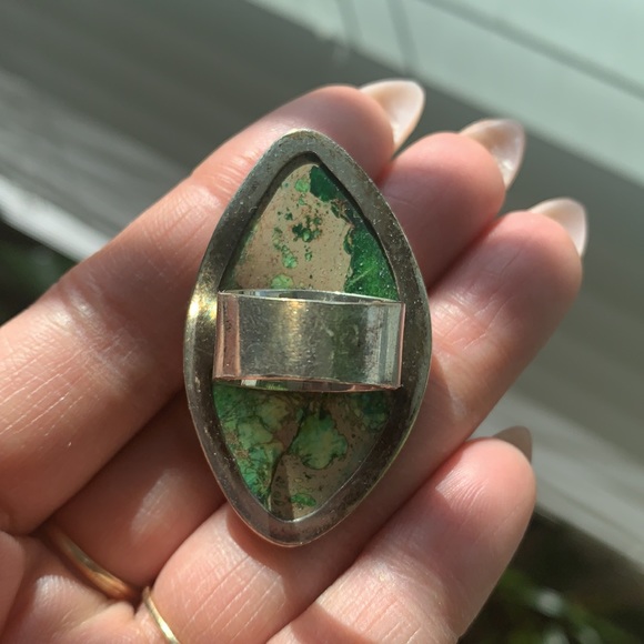 **SOLD** Moss Agate Stone Sterling Silver Ring - Picture 8 of 9